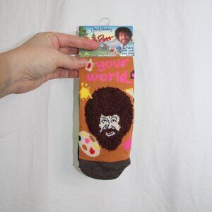 Bob Ross Socks 2 Pack Unisex Men’s Size 8-12 Joy Of Painting Brown NEW